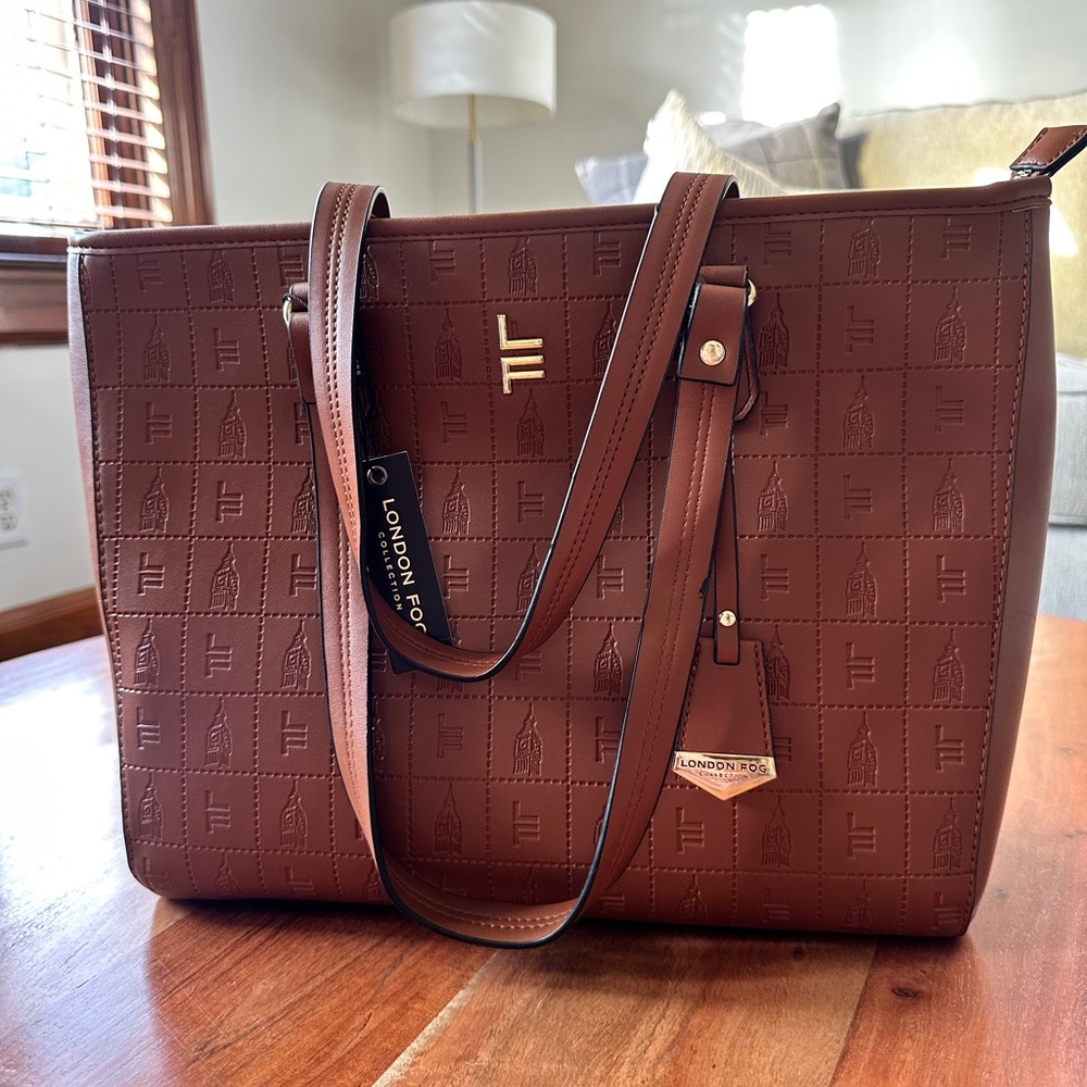 NWT London Fog Brown Diana Tote Bag